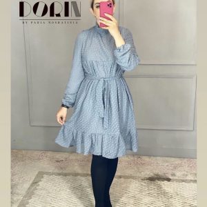 پیراهن حریر آبی (کد ۱۱۶)